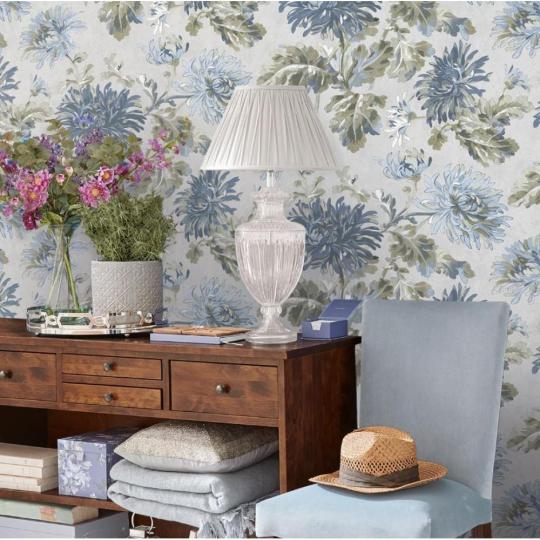 kek viragmintas tapeta vintage klasszikus elegans videki otthon lakas haloszoba etterem iroda kavezo cukraszda zold vilagoskek sotetkek dekoracio.jpg